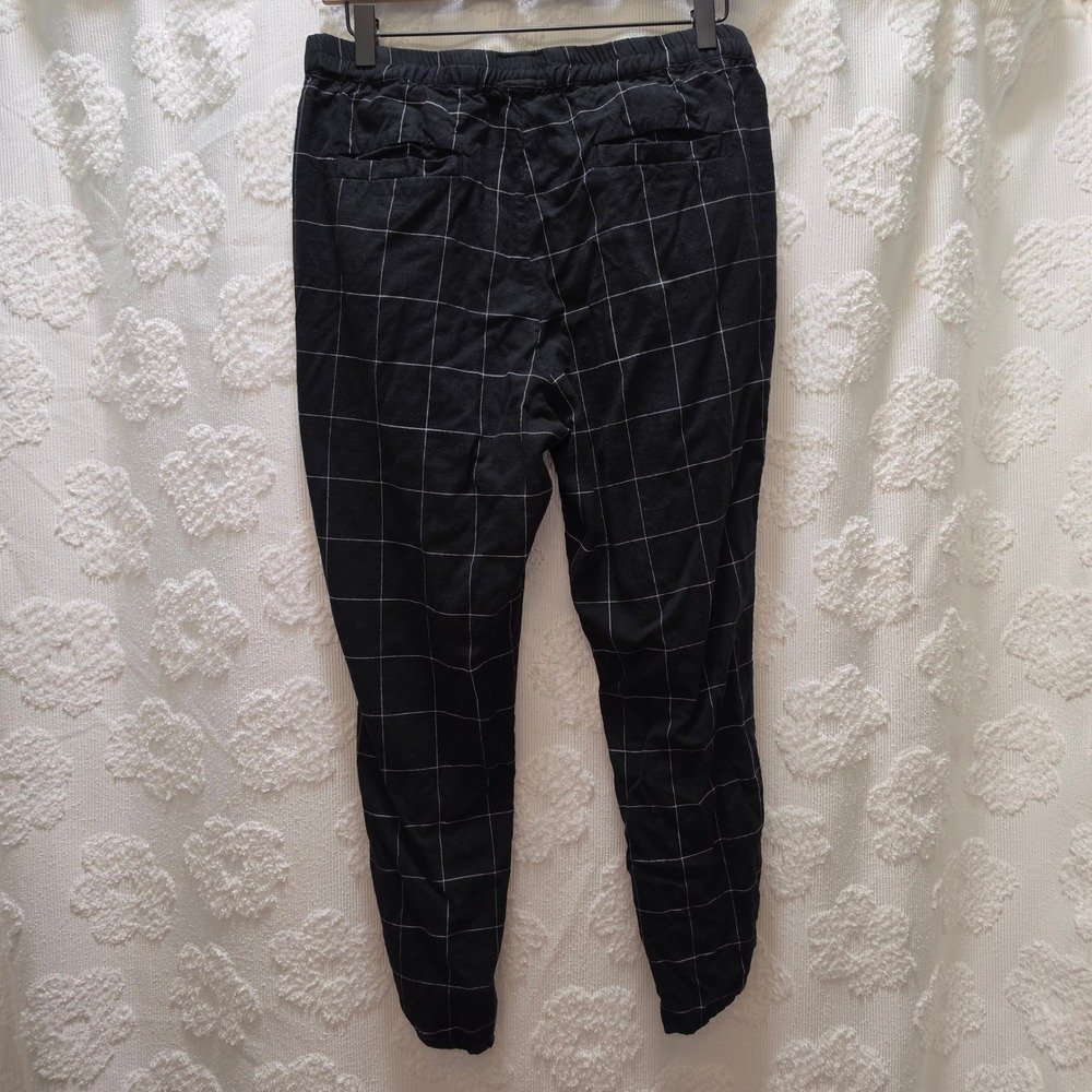Marine Layer Allison Tencel Pants Black Windowpane Womens Medium - Picture 7 of 10